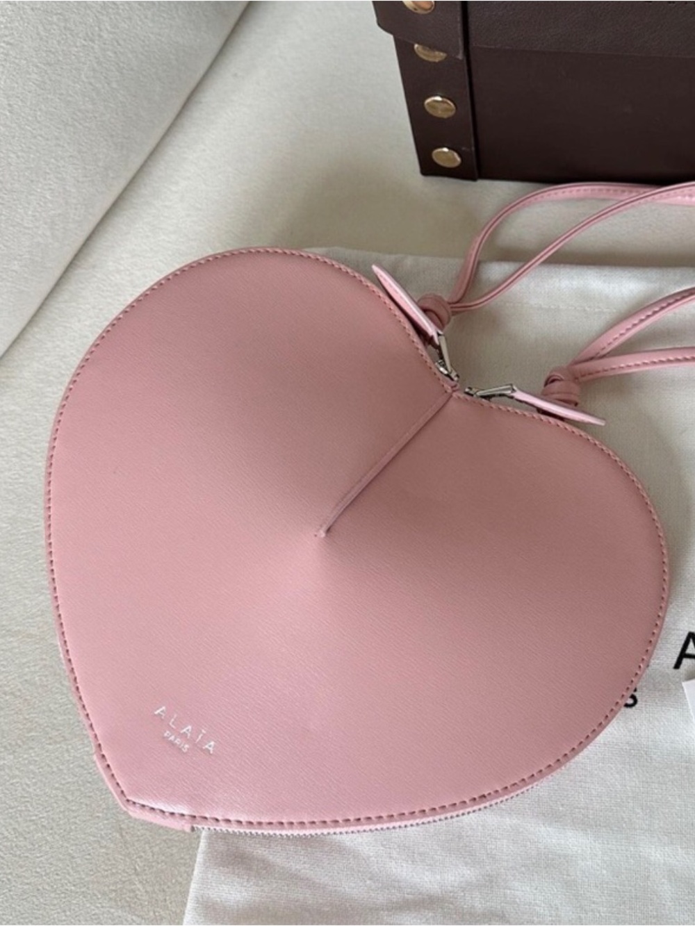 Alaia Pink Heart Crossbody Bag — Feminine Pink Shoulder Bag